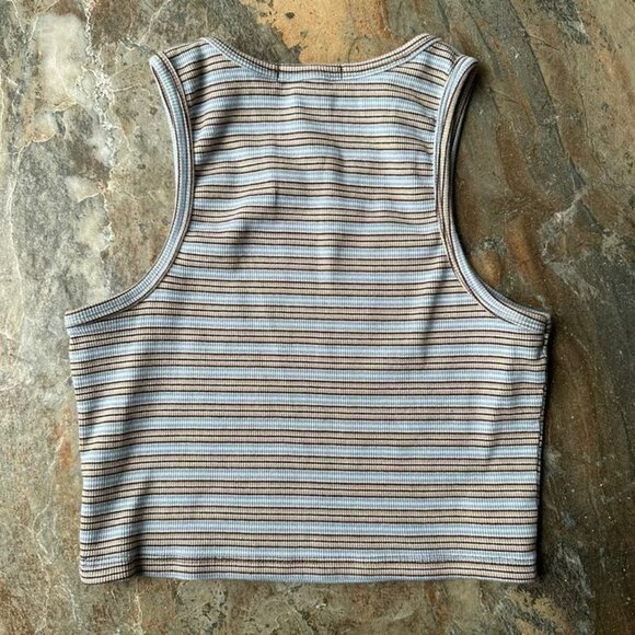 SWS ESSENTIALS Striped Crop Top Women's Size Large - Picture 2 of 3